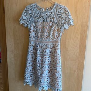 Eliza j blue crochet dress